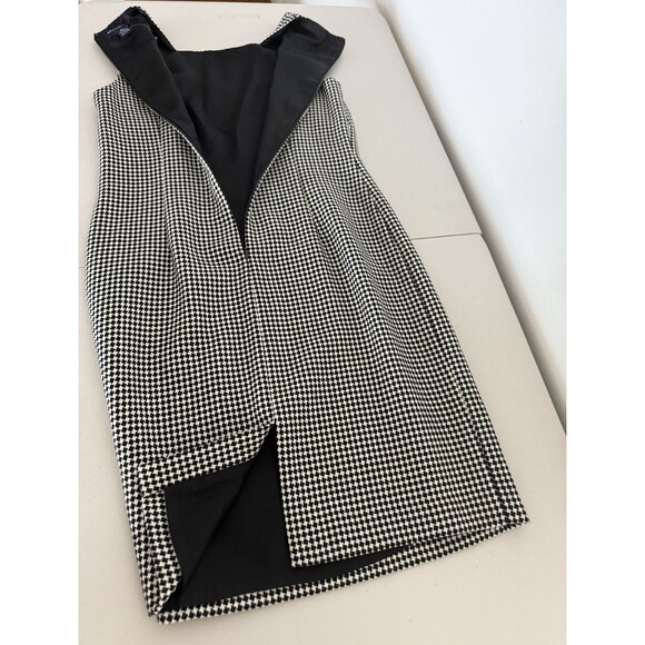 Vintage Ann Taylor 100% Wool Sheath Dress Size 6 P Houndstooth Square Neck New - Picture 4 of 9